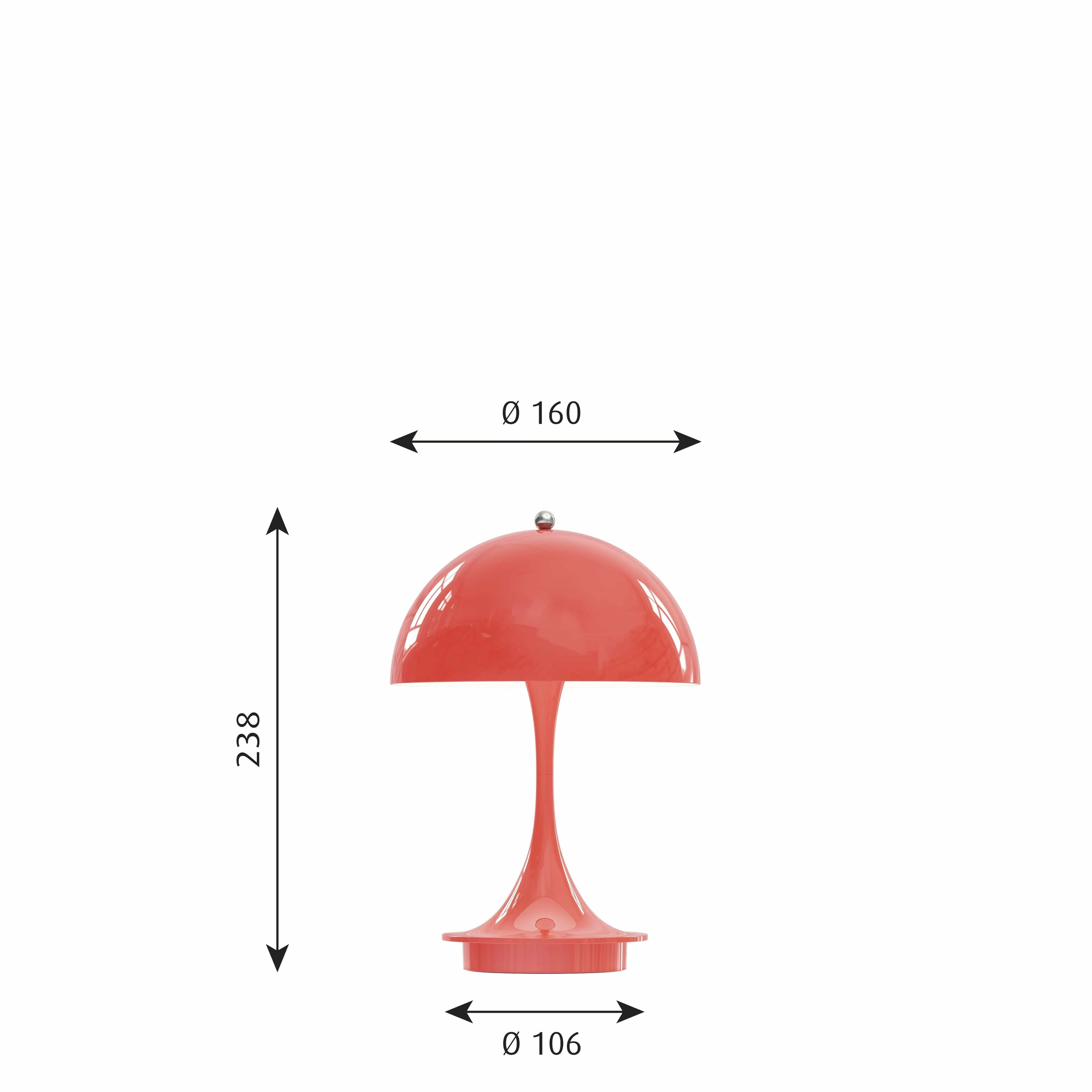 Louis Poulsen Panthella 160 Portable Table Lamp Led 27 K V2, Coral