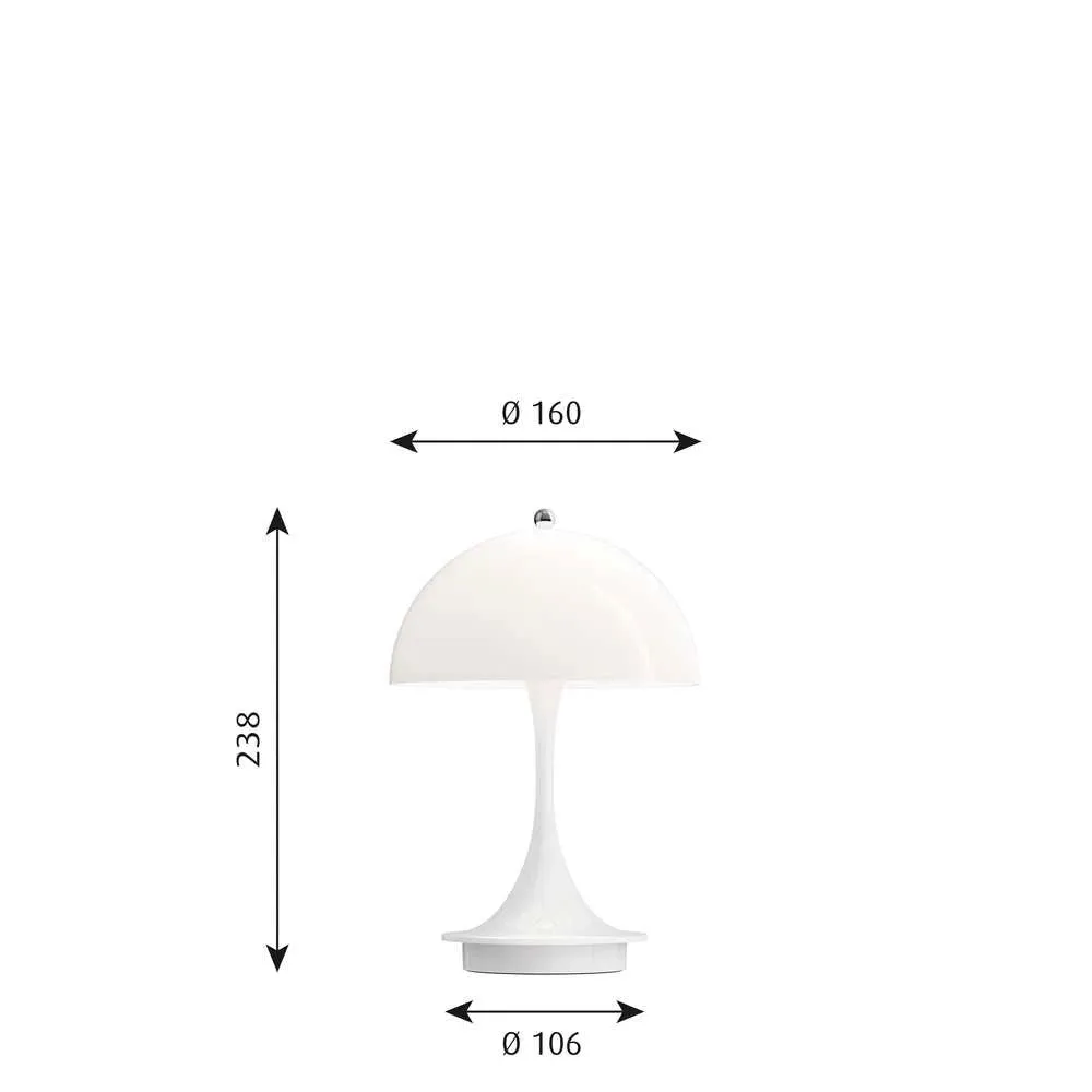 Louis Poulsen Panthella 160 Portable Table Lamp V2 Led 27 K, Acrylic Opal White