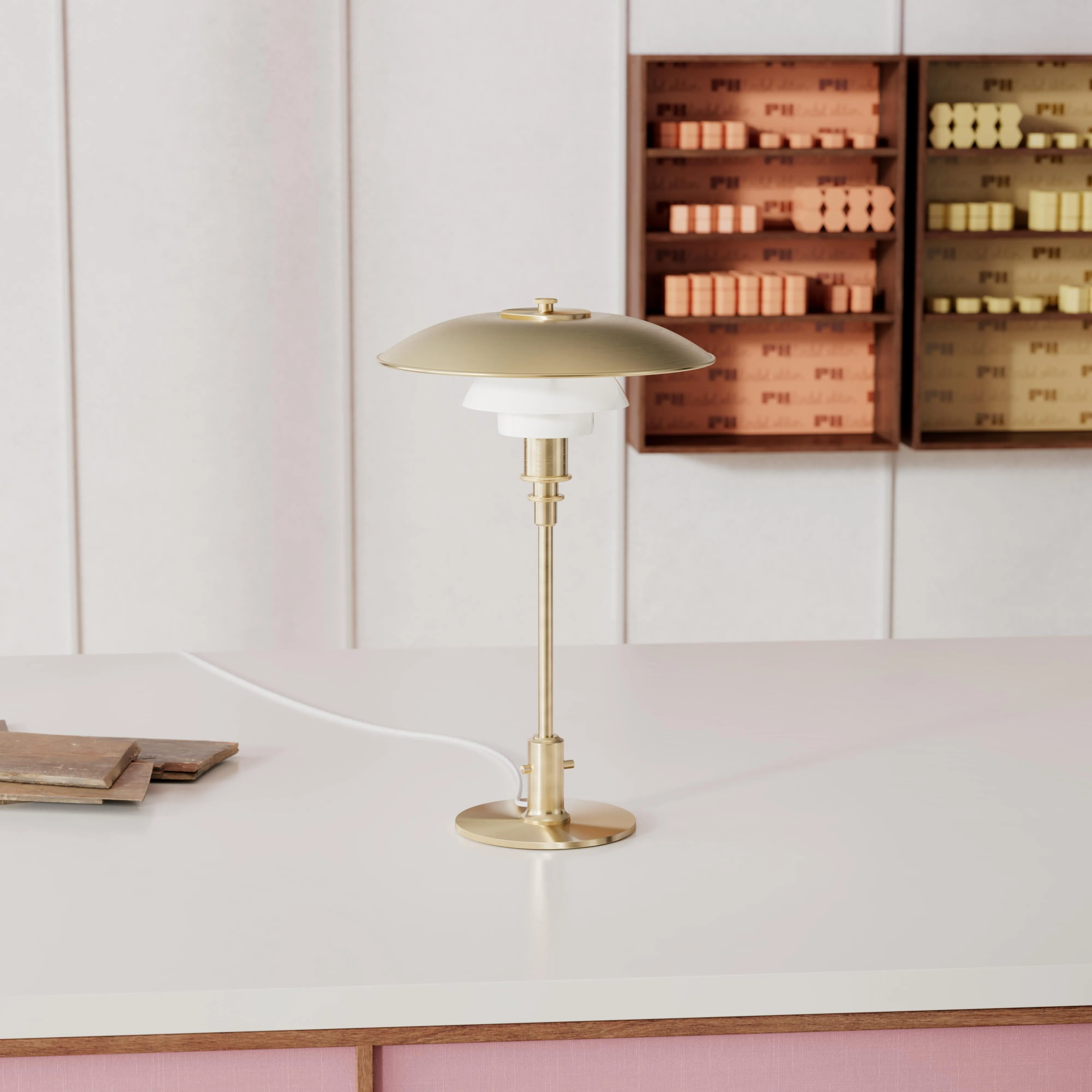 Louis Poulsen Ph 3/2 Table Lamp Limited Edition, Brass/Opal