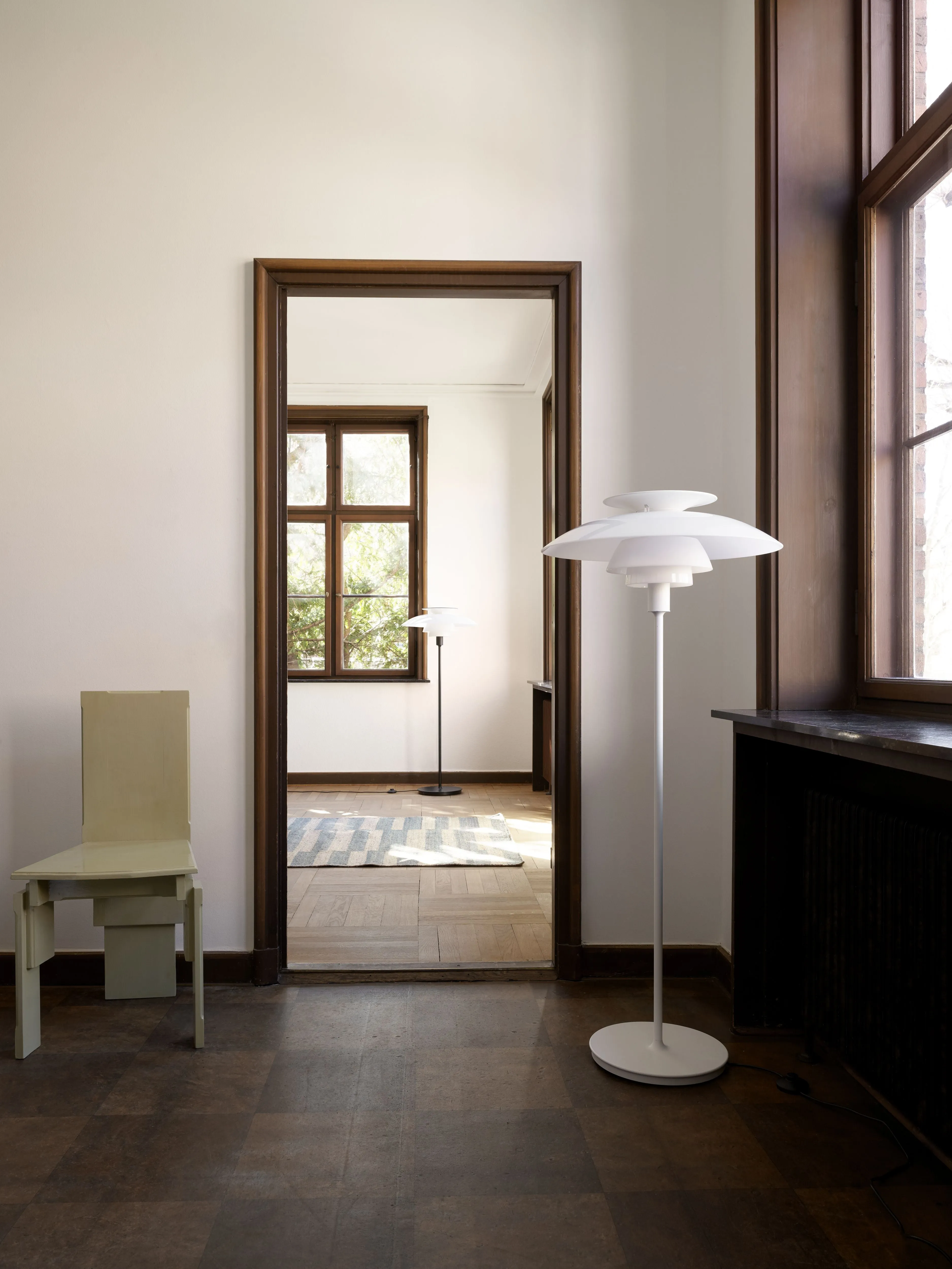 Louis Poulsen Ph 80 Floor Lamp 70 W E27 With Switch, Acrylic Opal White/White