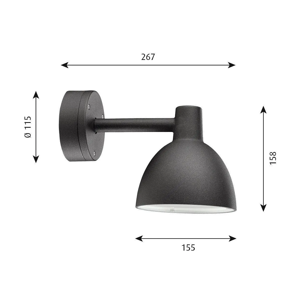 Louis Poulsen Toldbod 155 Wall Lamp, Black