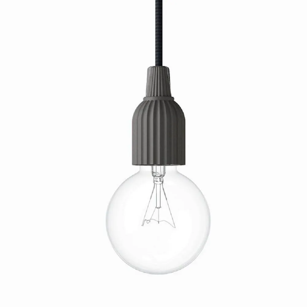 Lyngby Socket 01 Dark Grey, Porcelain