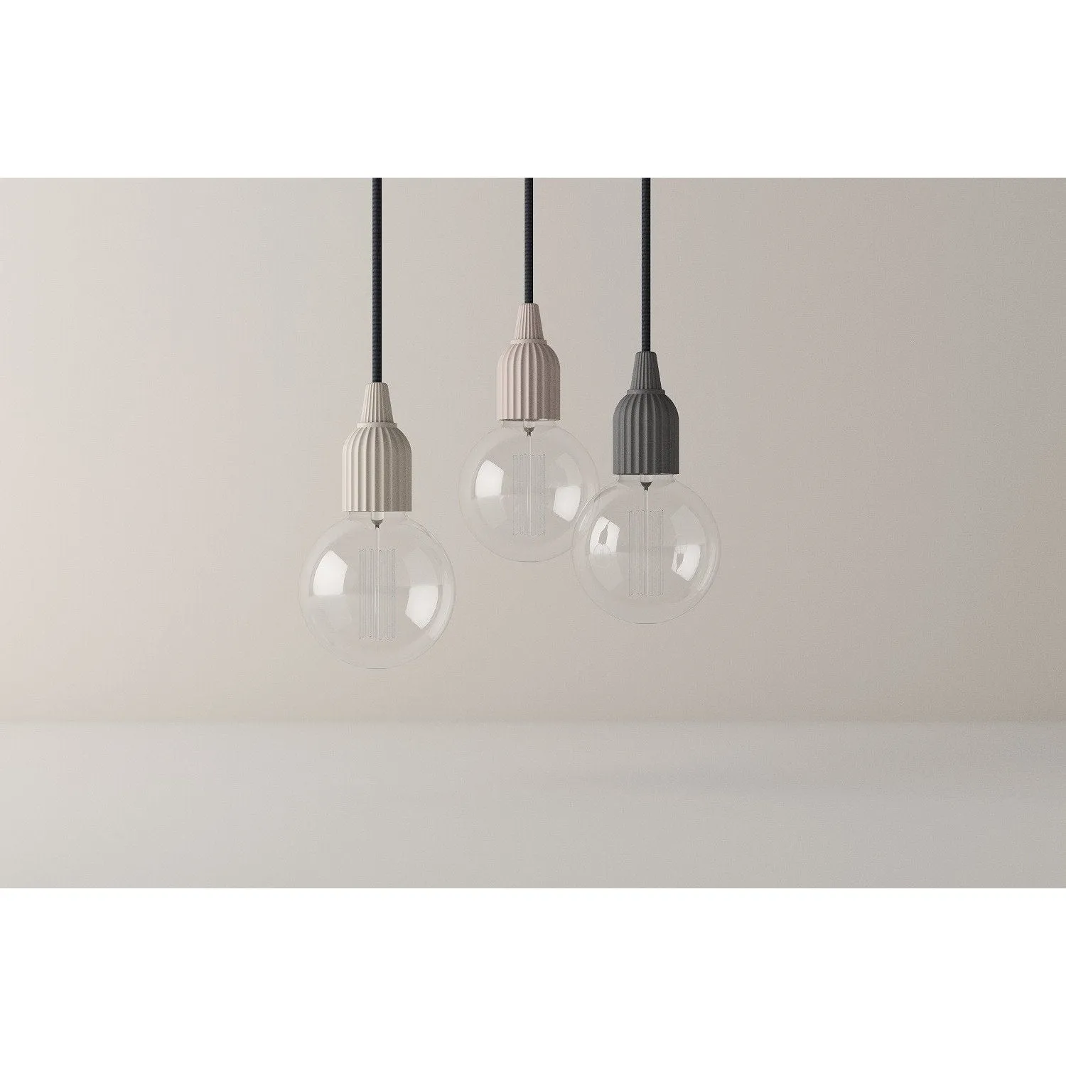 Lyngby Socket 01 Dark Grey, Porcelain