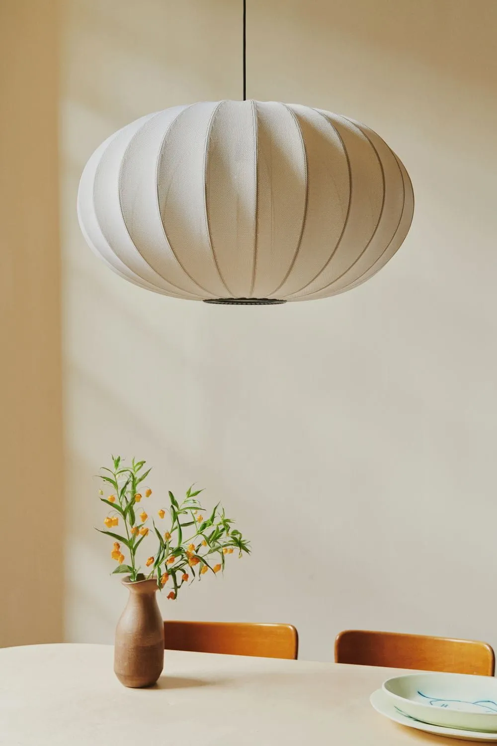 Made By Hand Knit Wit 57 Oval Pendant Lamp, Blue Stone