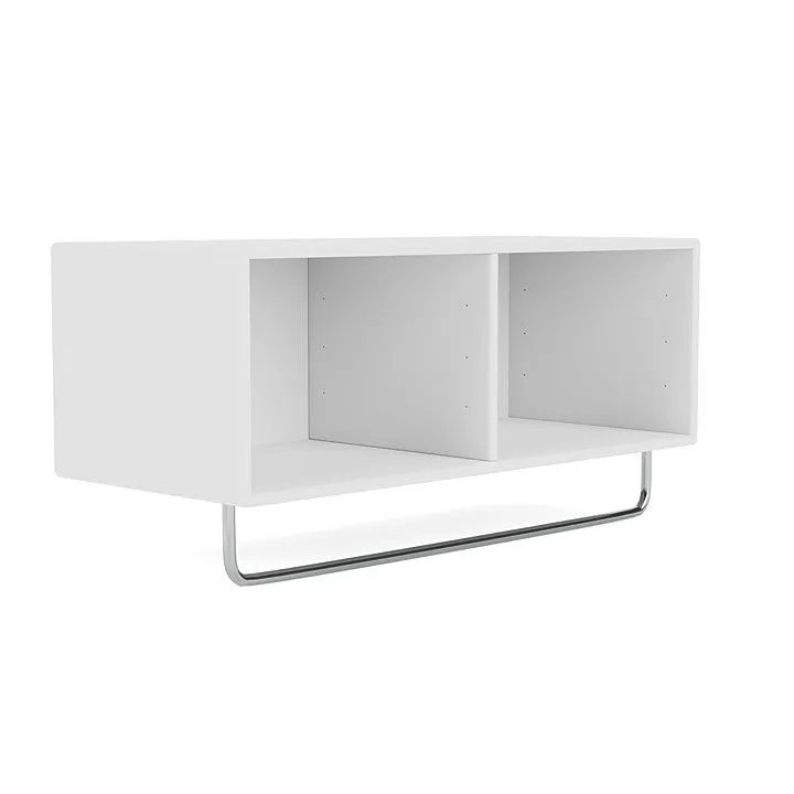 Montana Coat Shelf With Clothes Rack, New White