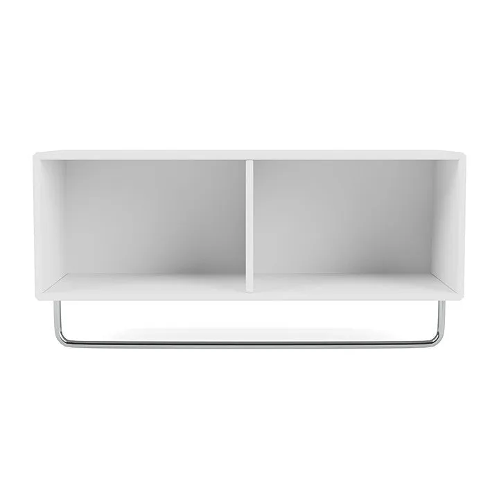 Montana Coat Shelf With Clothes Rack, New White