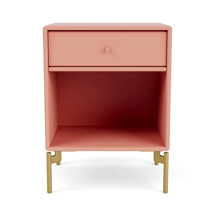 Montana Dream Nightstand With Legs, Rhubarb/Brass
