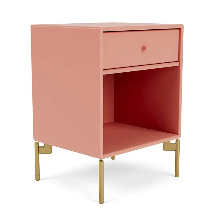 Montana Dream Nightstand With Legs, Rhubarb/Brass