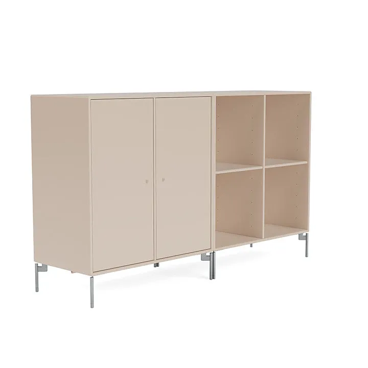 Montana Pair Classic Sideboard With Legs, Clay/Matt Chrome