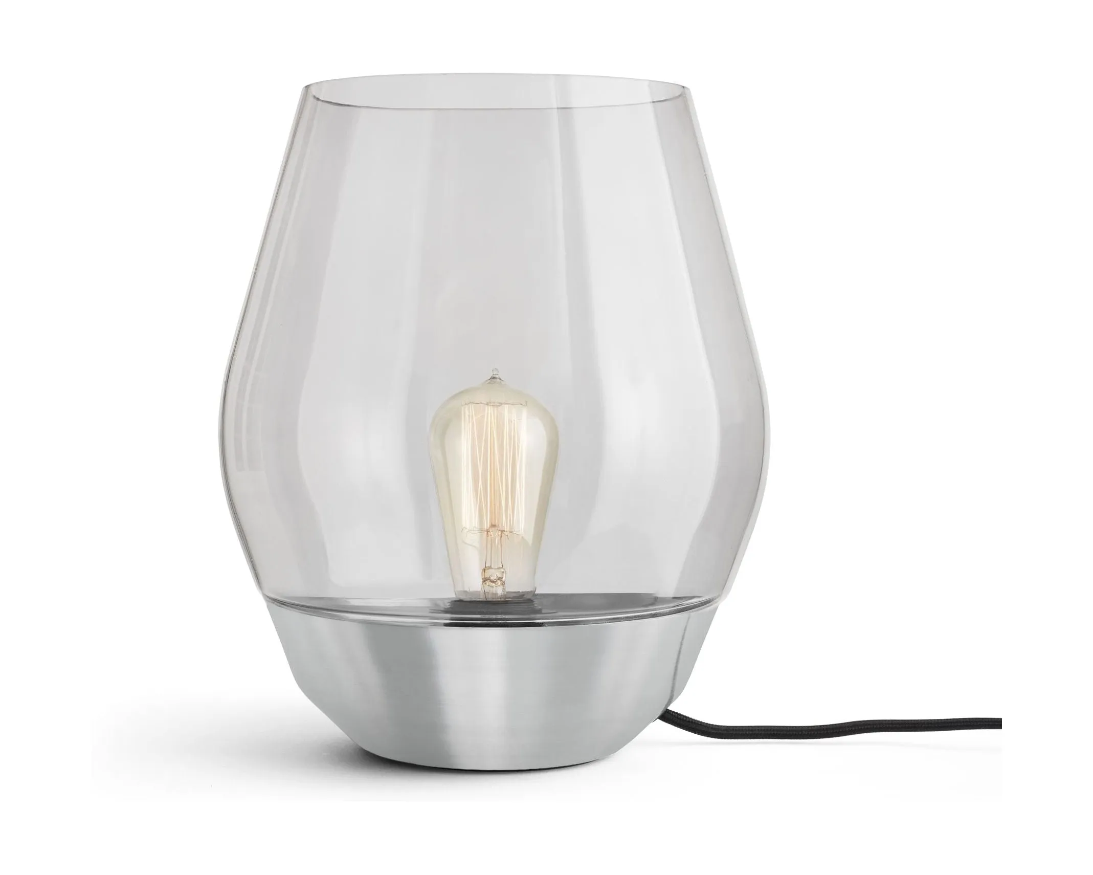 New Works Bowl Table Lamp Steel, Smoked