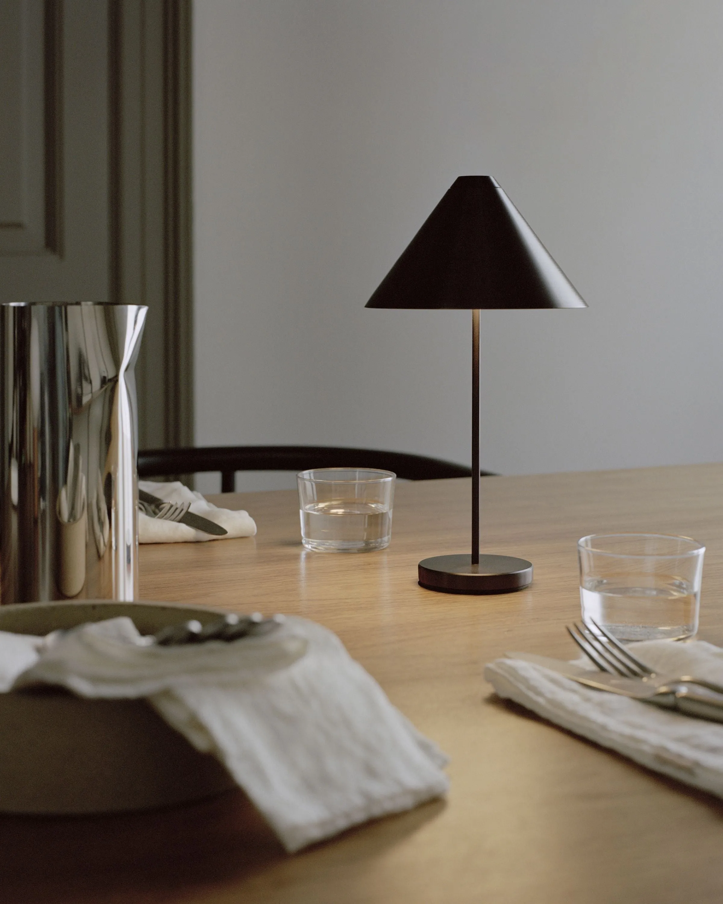 New Works Brolly Portable Table Lamp, Black