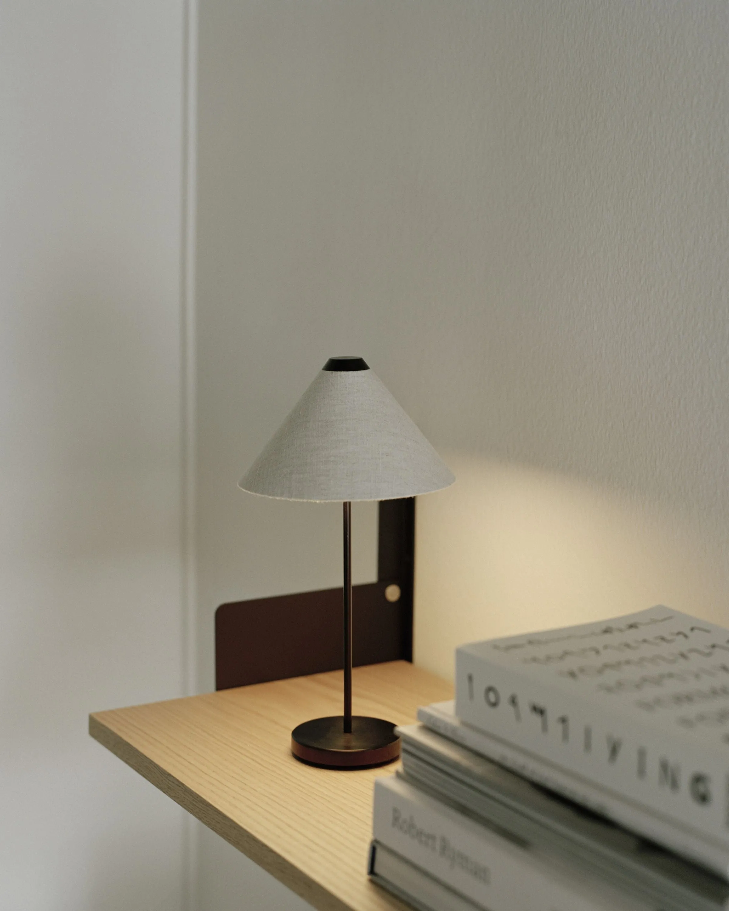 New Works Brolly Portable Table Lamp, Linen