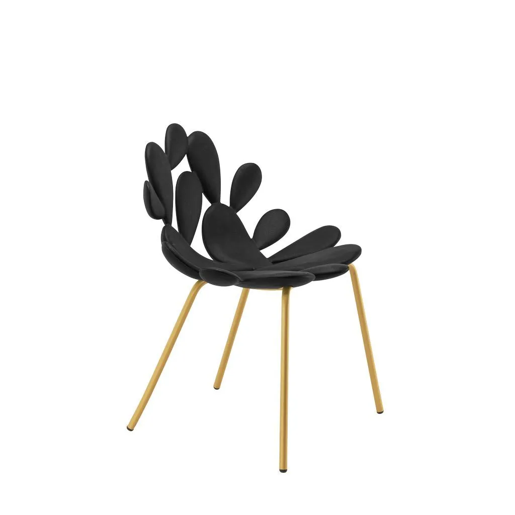 Qeeboo Filicudi Chair Filicudi Armchair By Marcantonio Set Of 2, Black/Brass