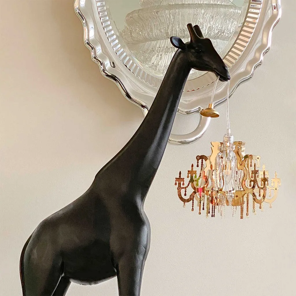 Qeeboo Giraffe In Love Floor Lamp Xs H 1m, Black