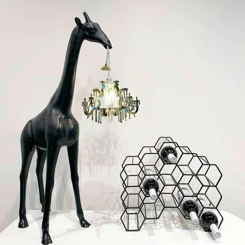 Qeeboo Giraffe In Love Floor Lamp Xs H 1m, Black
