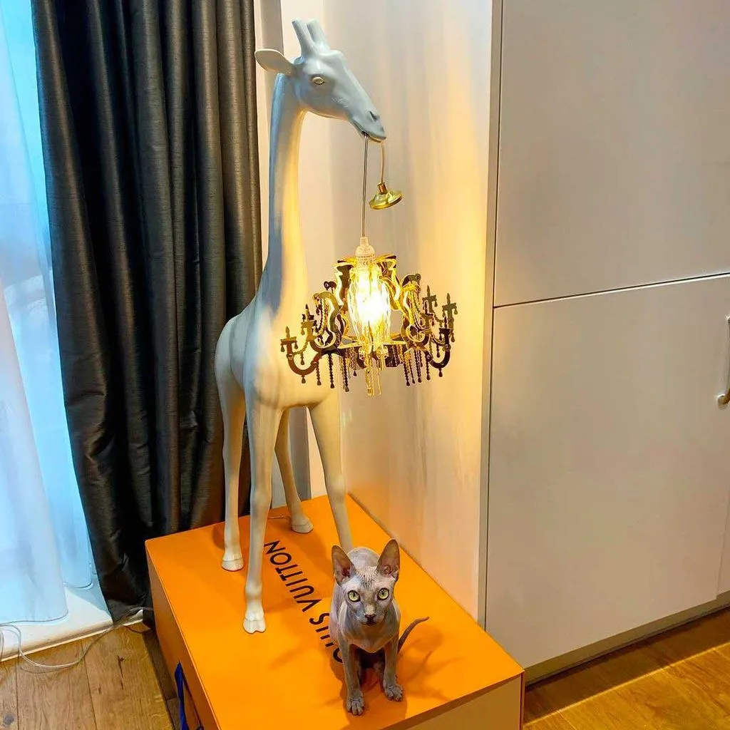 Qeeboo Giraffe In Love Floor Lamp Xs H 1m, Cold Sand