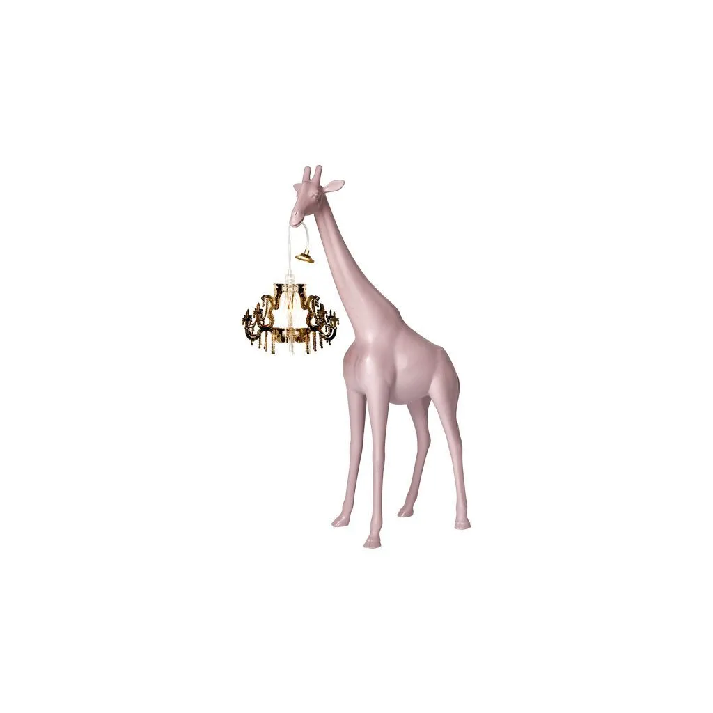 Qeeboo Giraffe In Love Floor Lamp Xs H 1m, Dusty Rose