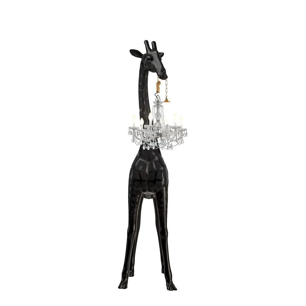 Qeeboo Giraffe In Love Outdoor Floor Lamp H 2.65m, Black