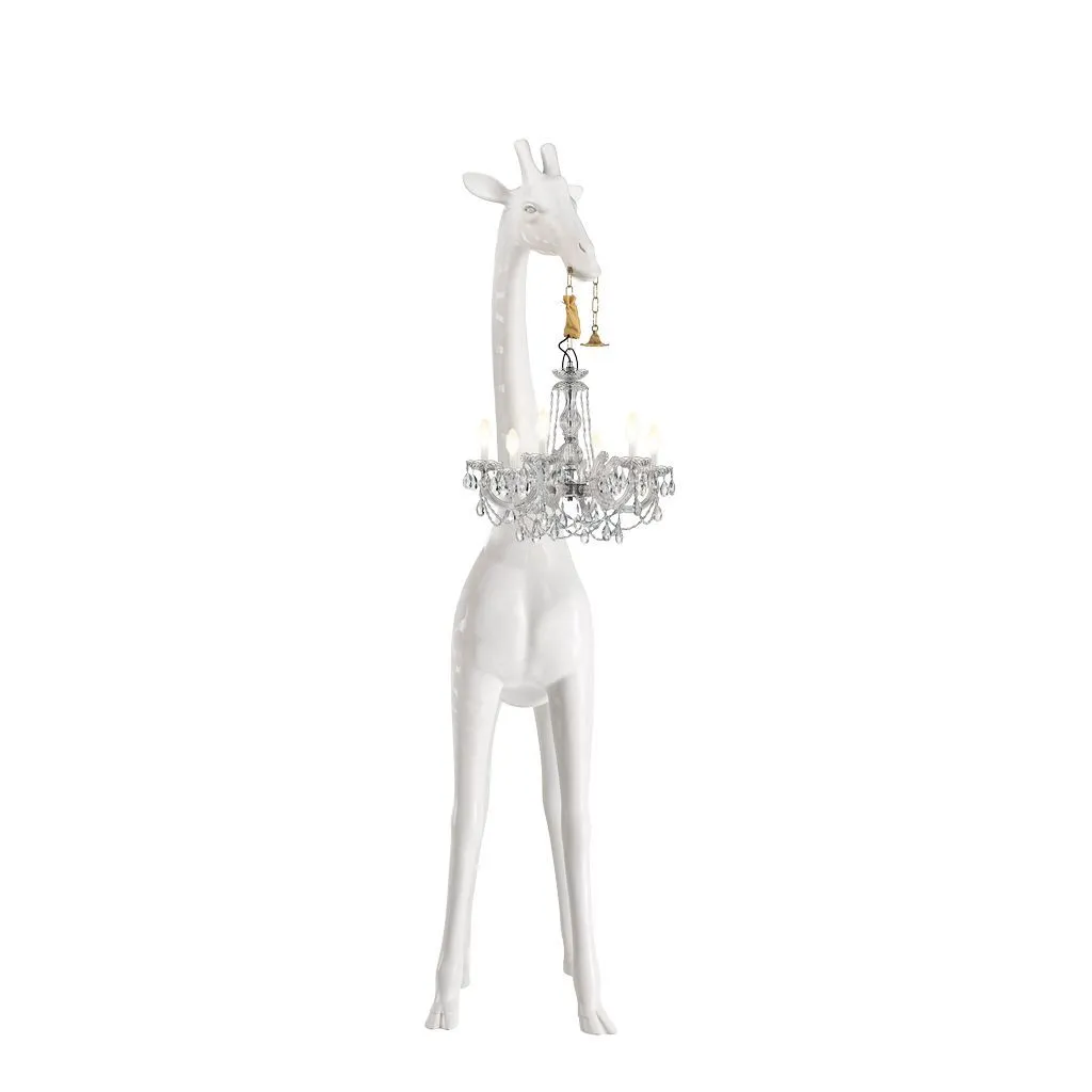 Qeeboo Giraffe In Love Outdoor Floor Lamp H 2.65m, White