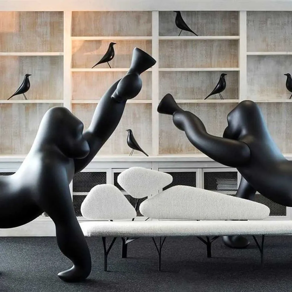 Qeeboo Kong Floor Lamp By Stefano Giovannoni H 1.4m, Black