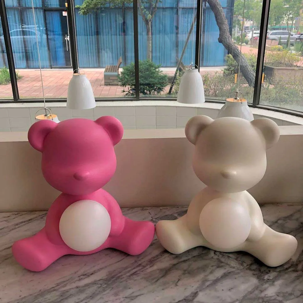 Qeeboo Teddy Girl Led Rechargeable Table Lamp, Pink