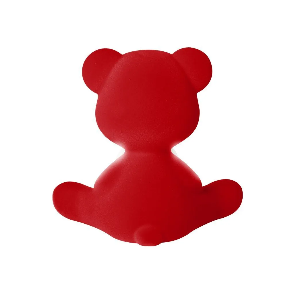 Qeeboo Teddy Girl Led Rechargeable Table Lamp Velvet Finish, Red