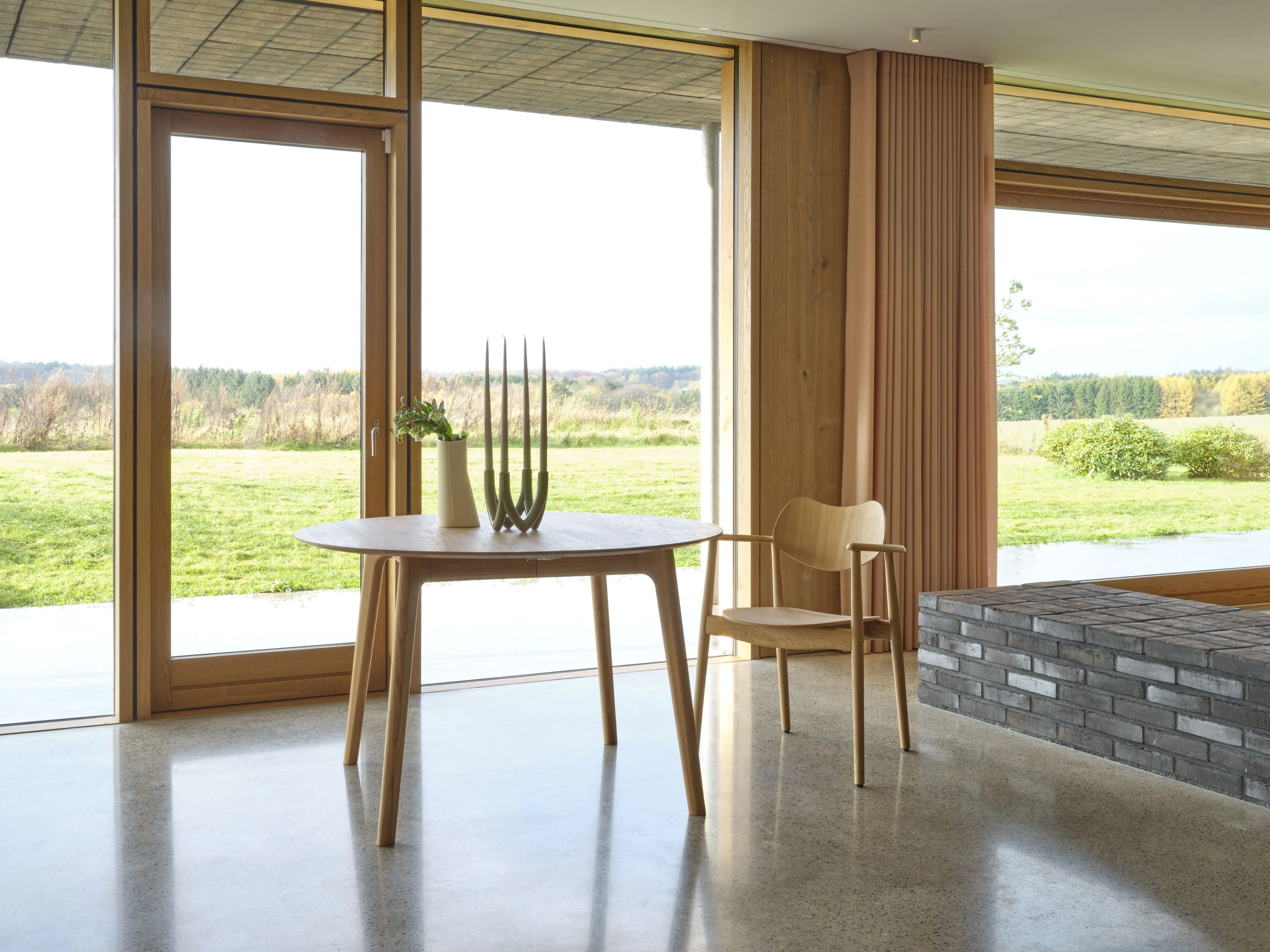 Ro Collection Salon Extendable Table In Oiled Oak,  120 Cm