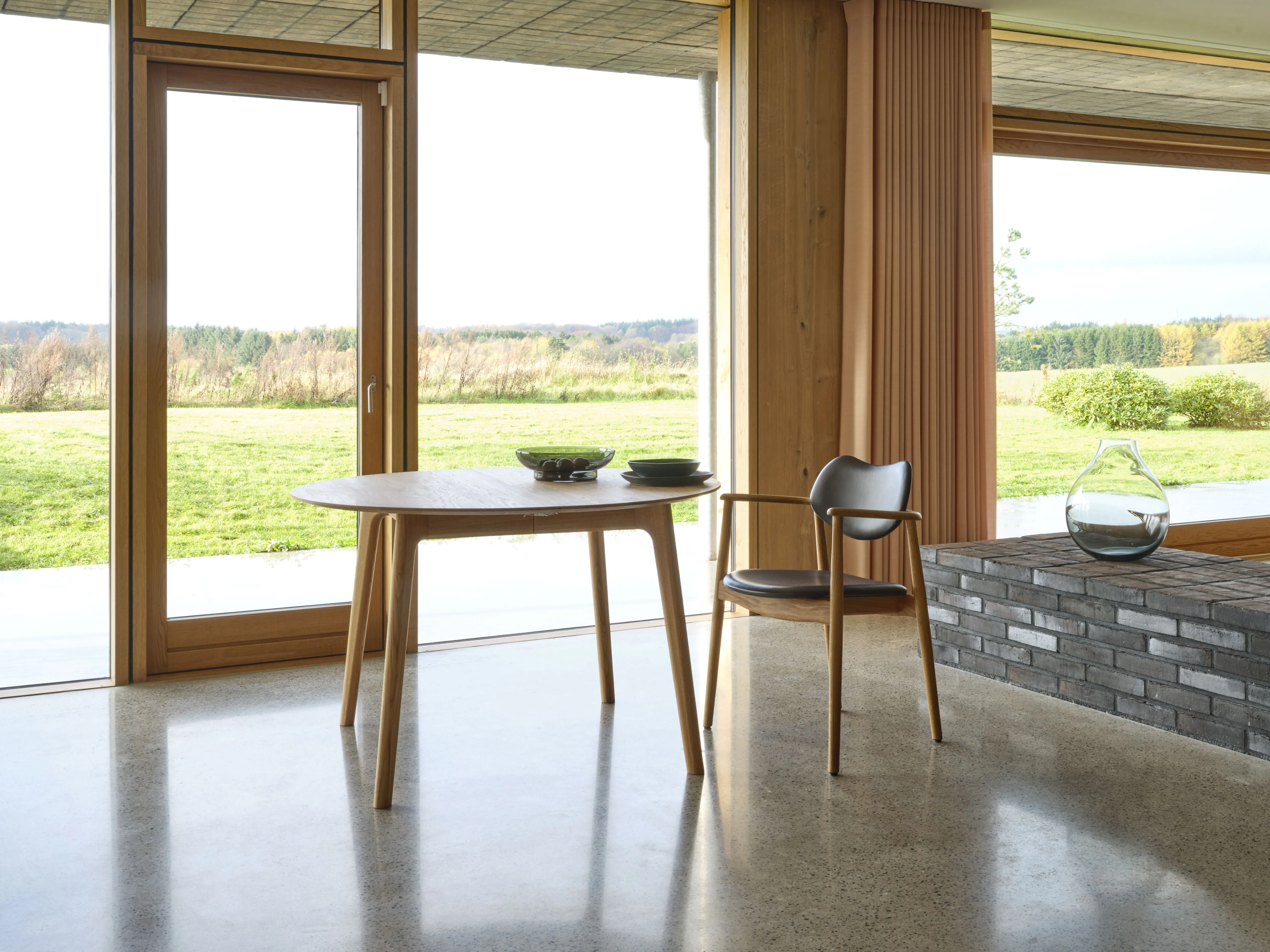 Ro Collection Salon Extendable Table In Oiled Oak,  120 Cm