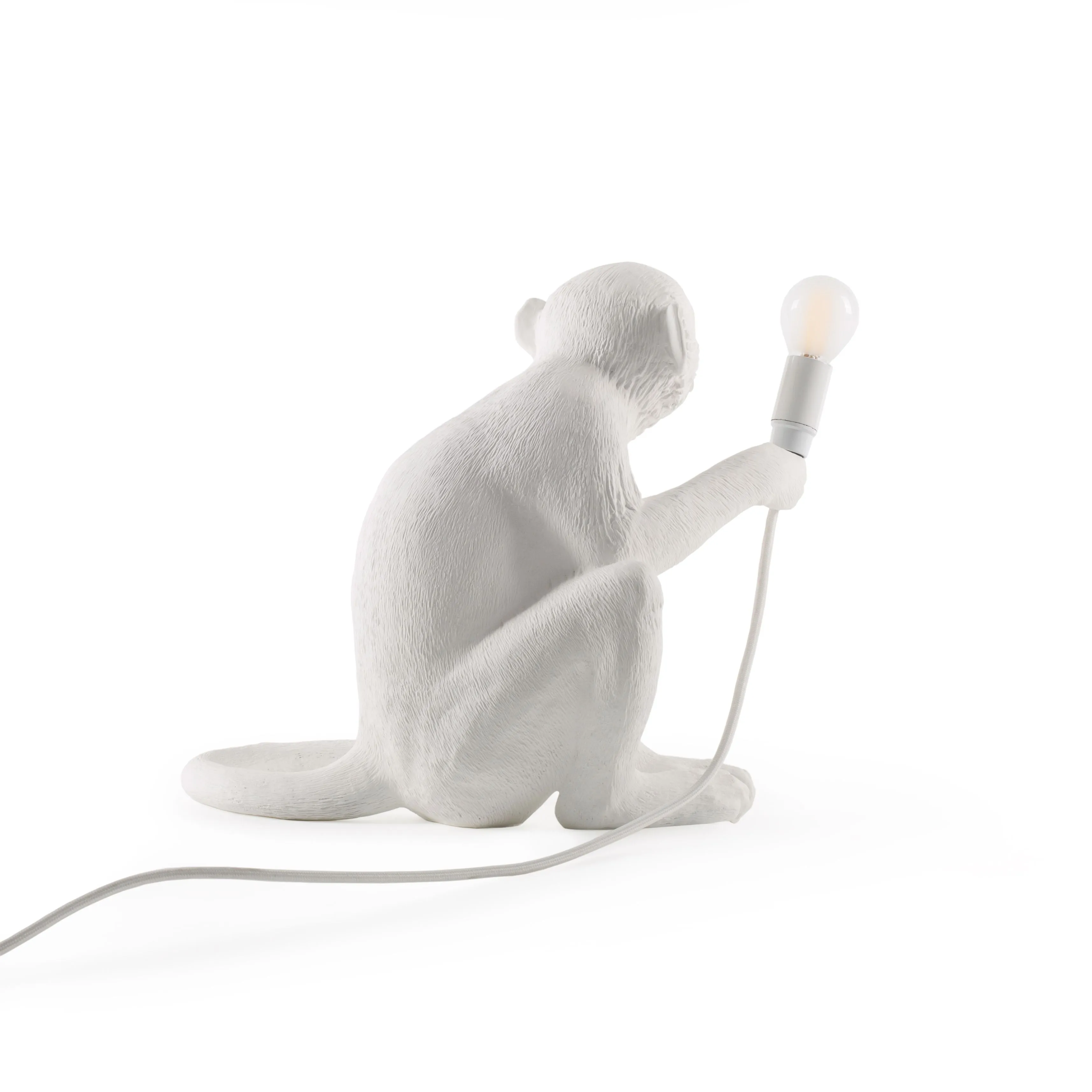 Seletti Monkey Indoor Lamp White, Sitting
