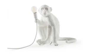 Seletti Monkey Indoor Lamp White, Sitting