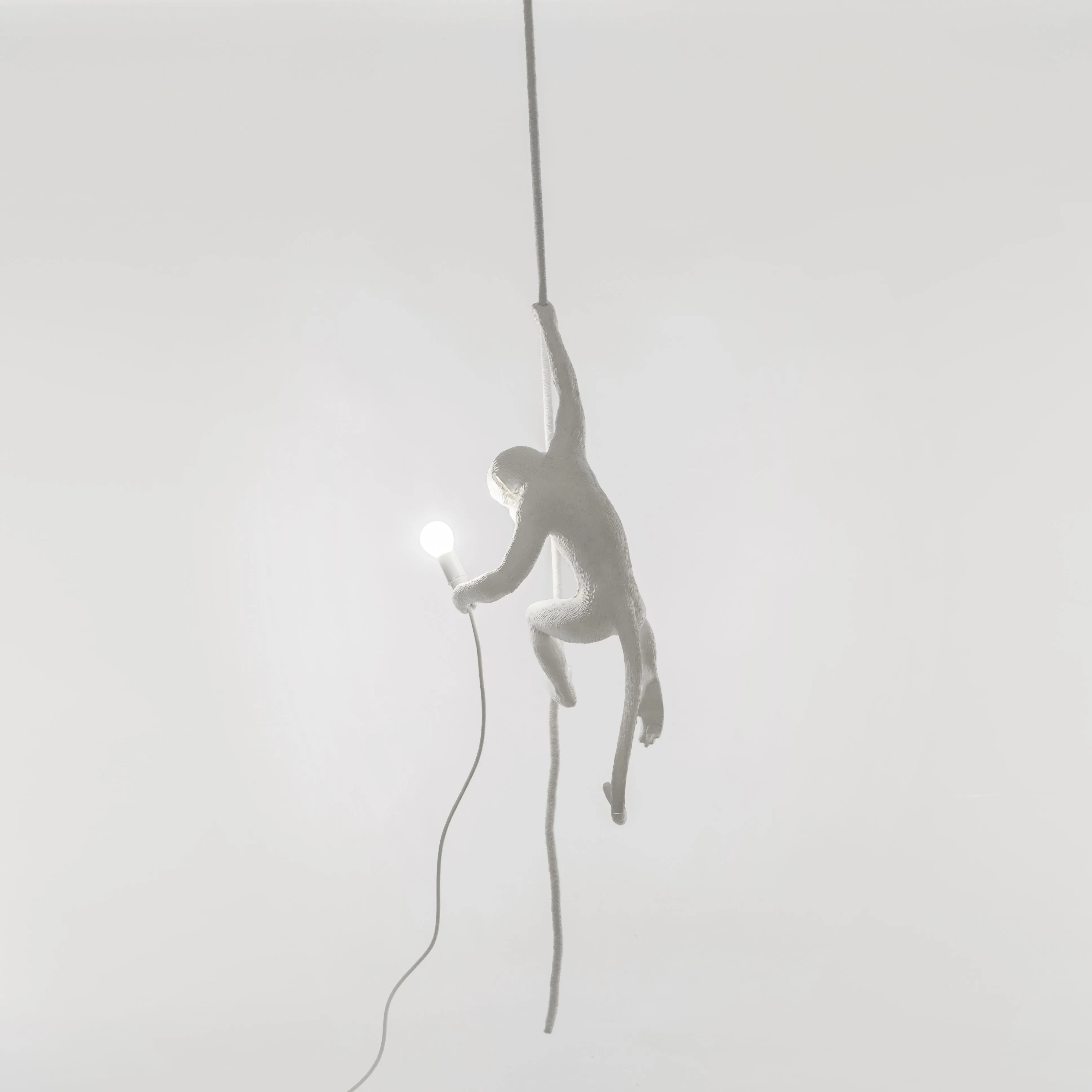 Seletti Monkey Indoor Lamp White, With Rope