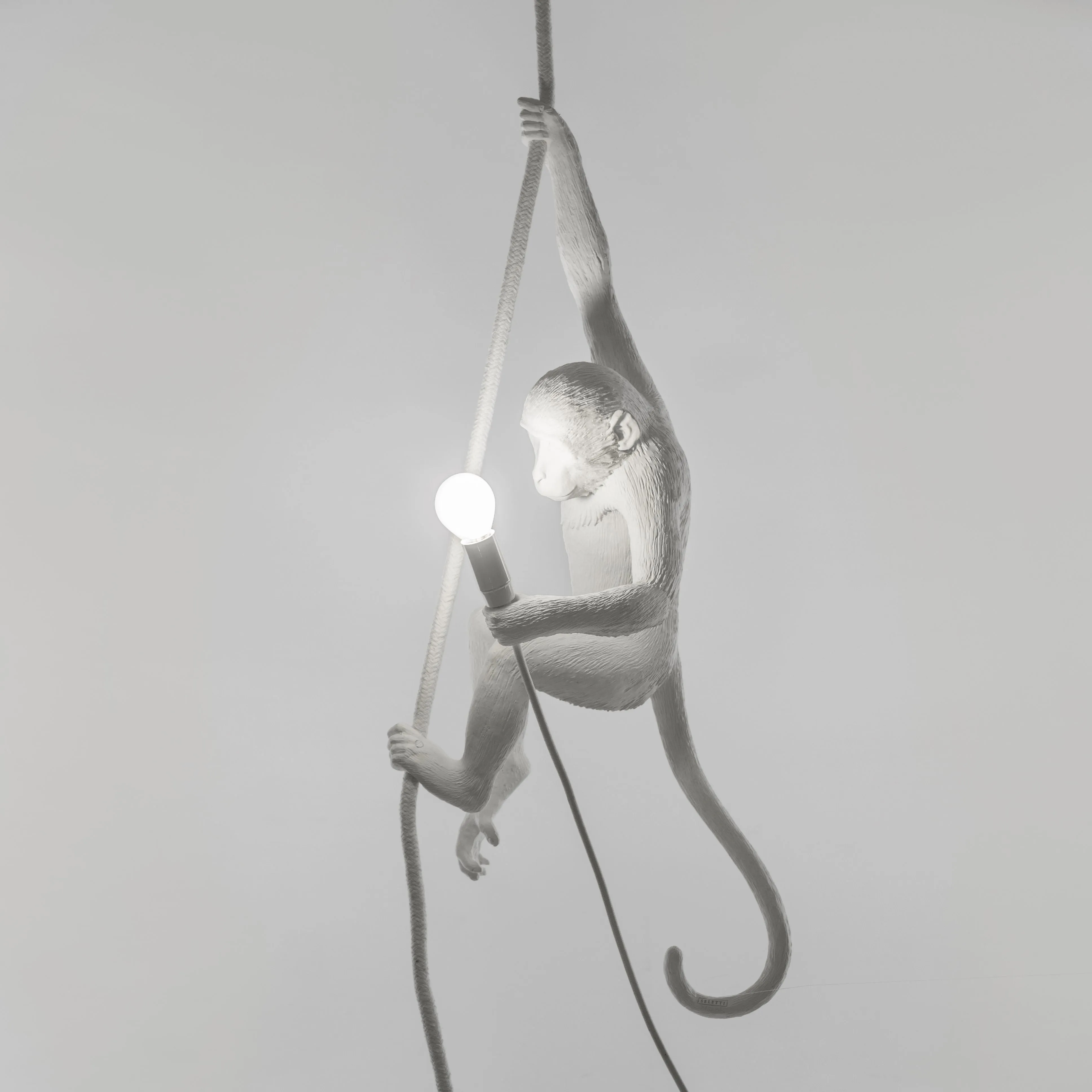 Seletti Monkey Indoor Lamp White, With Rope