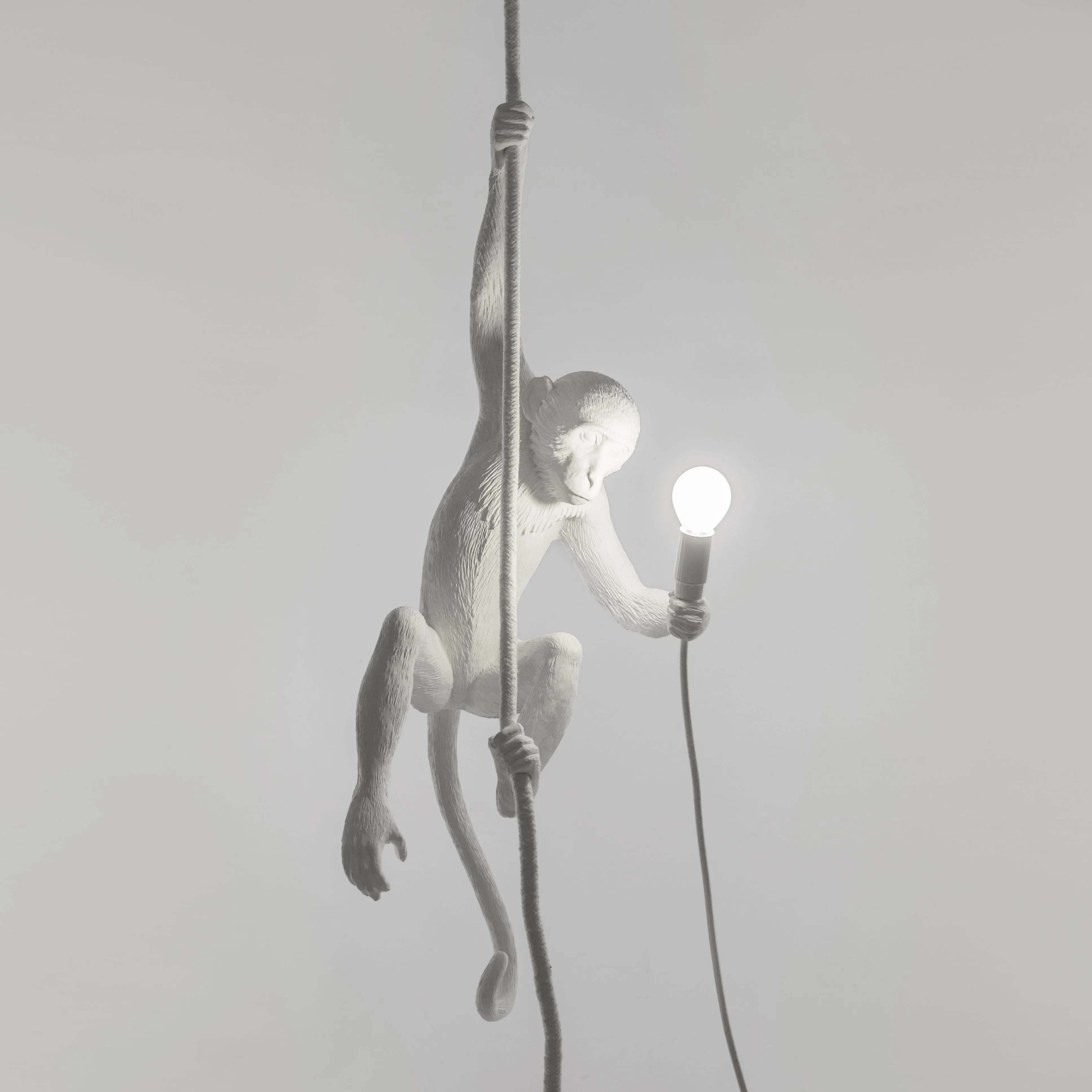 Seletti Monkey Indoor Lamp White, With Rope