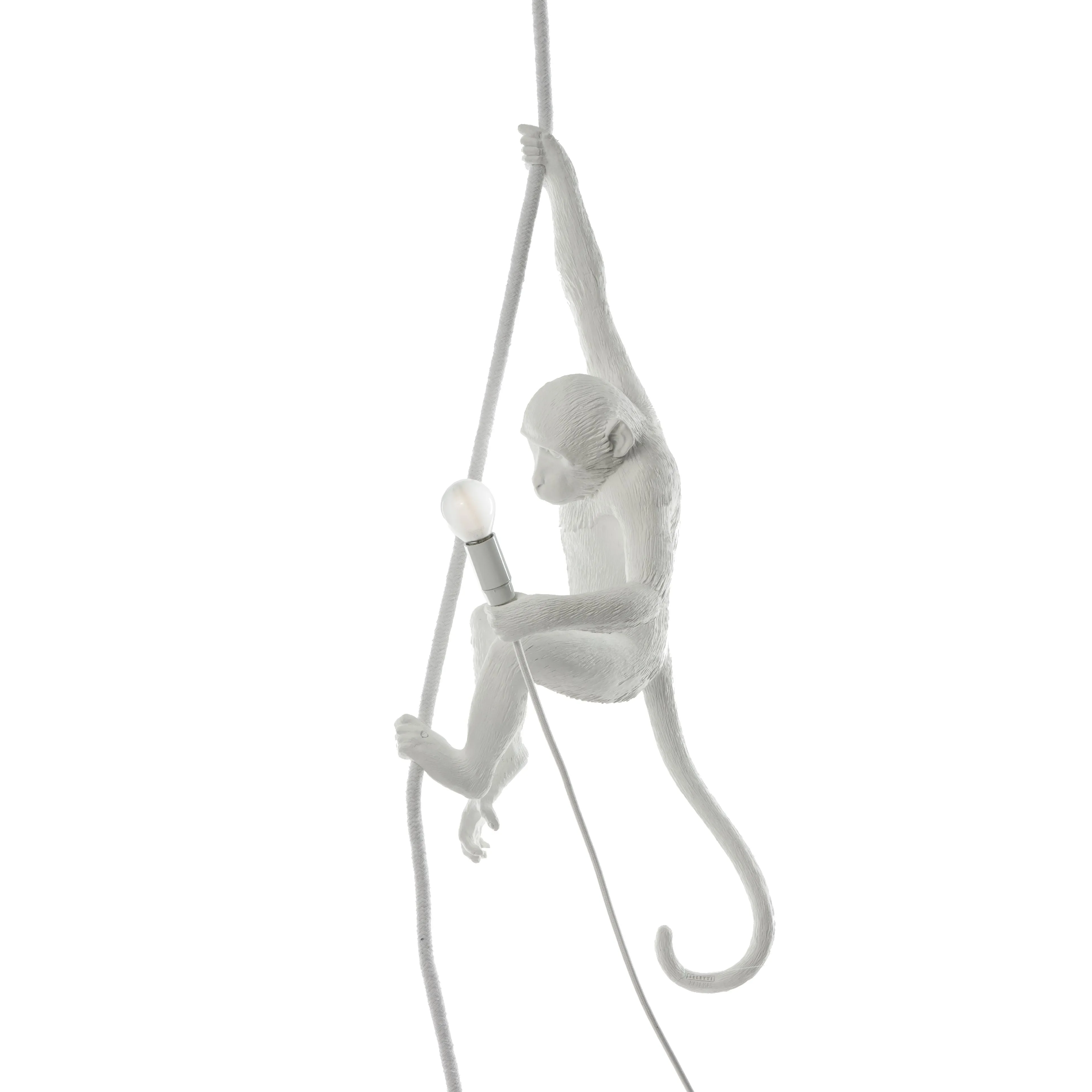 Seletti Monkey Indoor Lamp White, With Rope