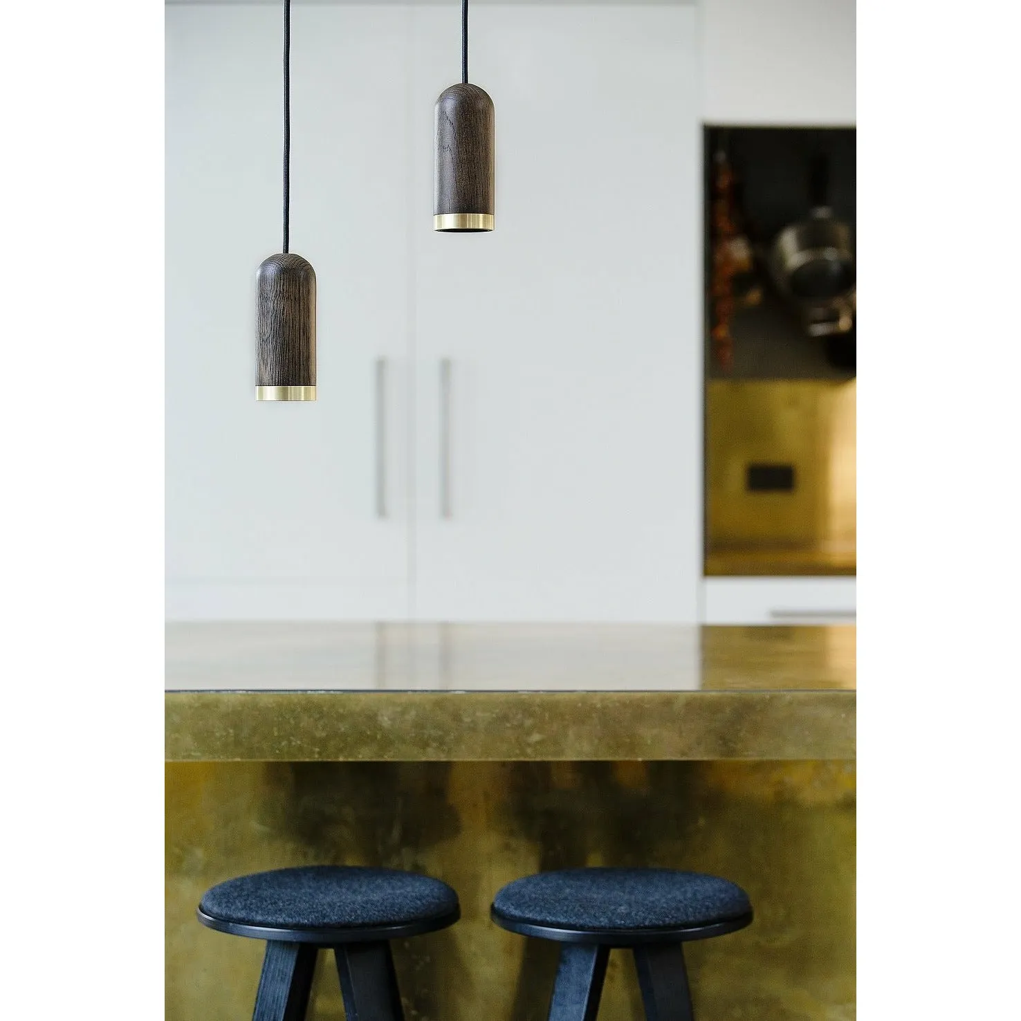 Spring Copenhagen Cylinder Pendant Lamp, Stained Oak
