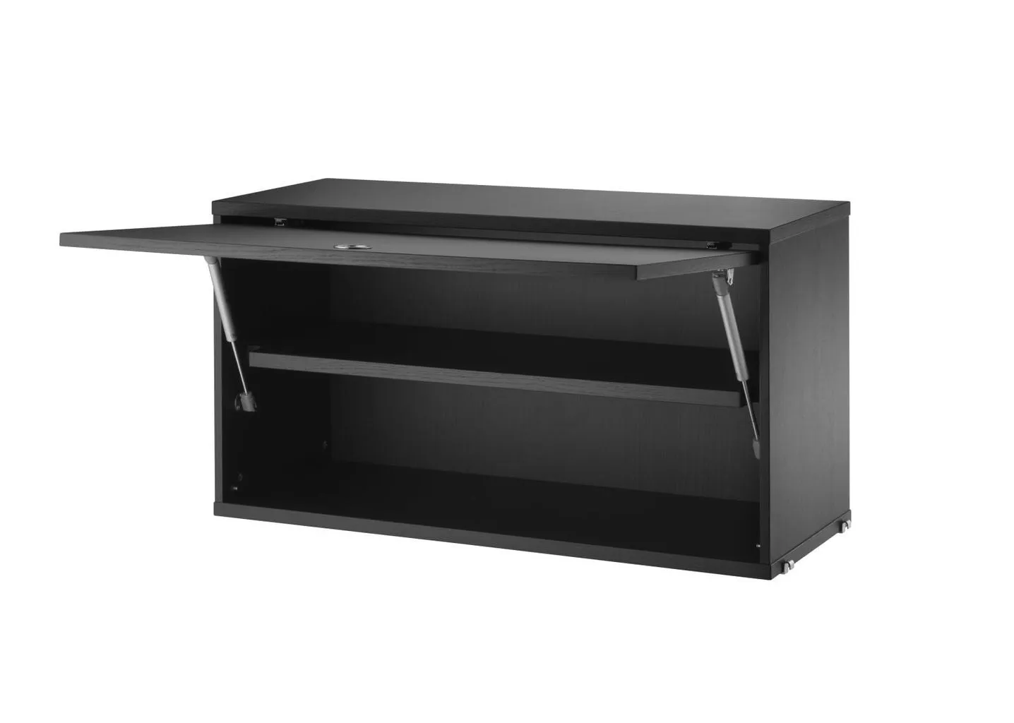 String Furniture String System Cabinet Element With Hinged Door, Black Stained Ash