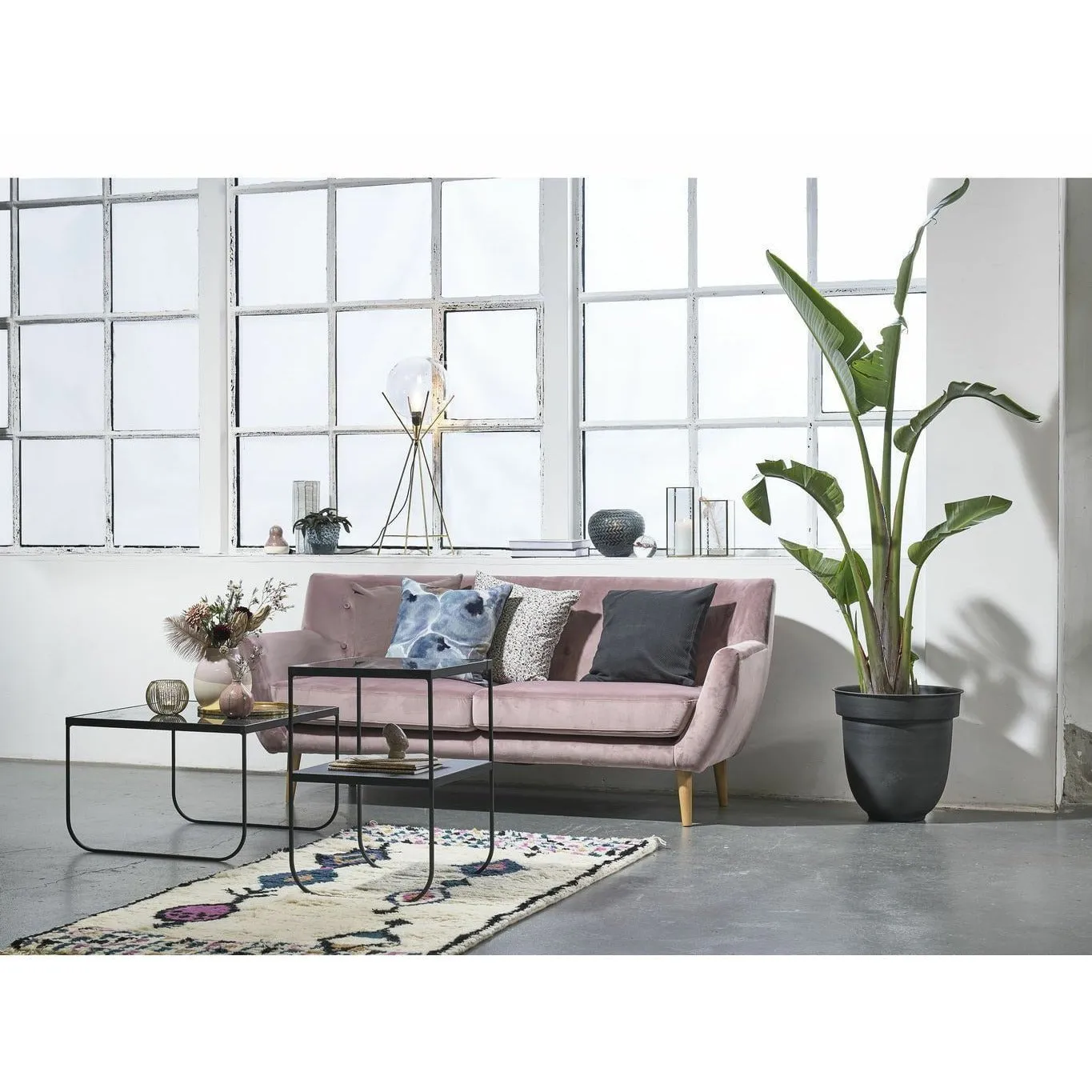 Villa Collection Table Marble 40x40 Cm, Black